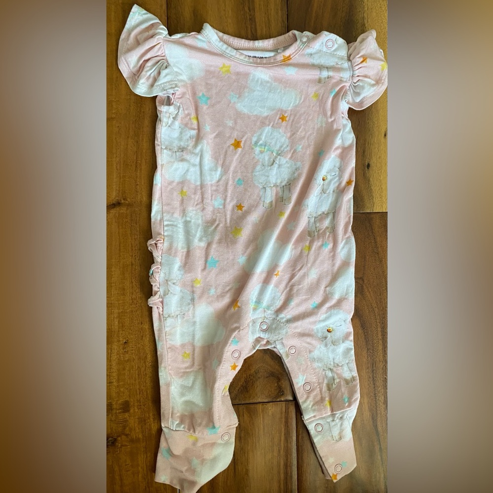Posh Peanut Baby Girl Pastel Pink Sheep Romper Size 0-3 Months